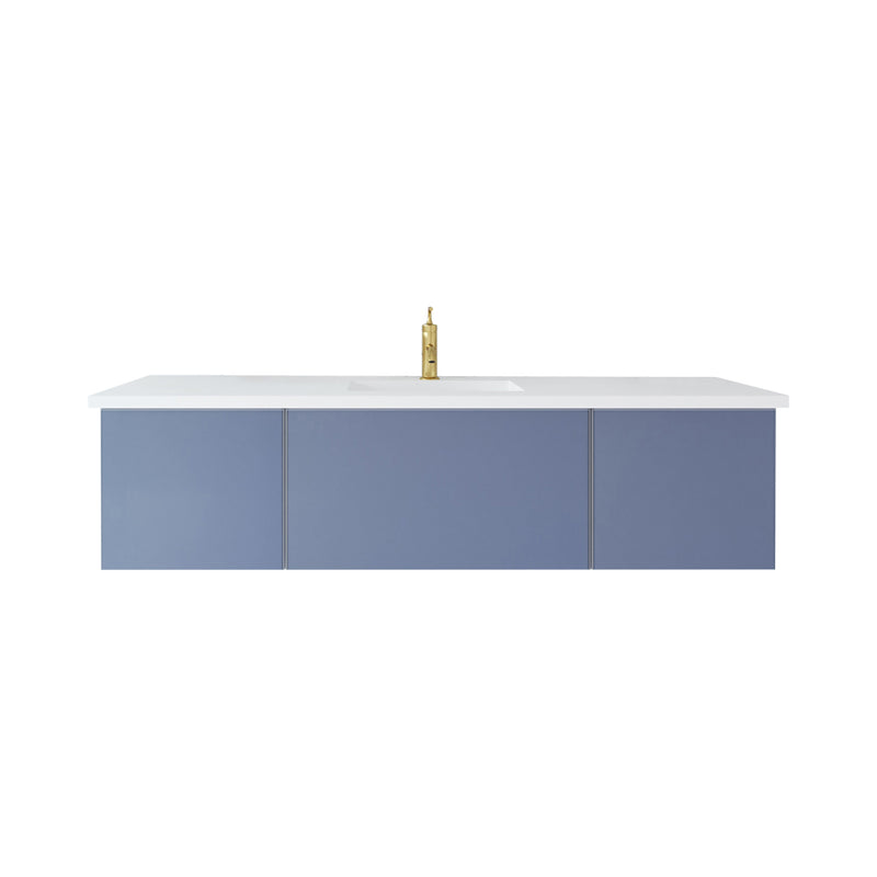 Laviva 313VTR-66NB Vitri 66" Single Sink Bathroom Vanity with VIVA Stone Solid Surface Countertop