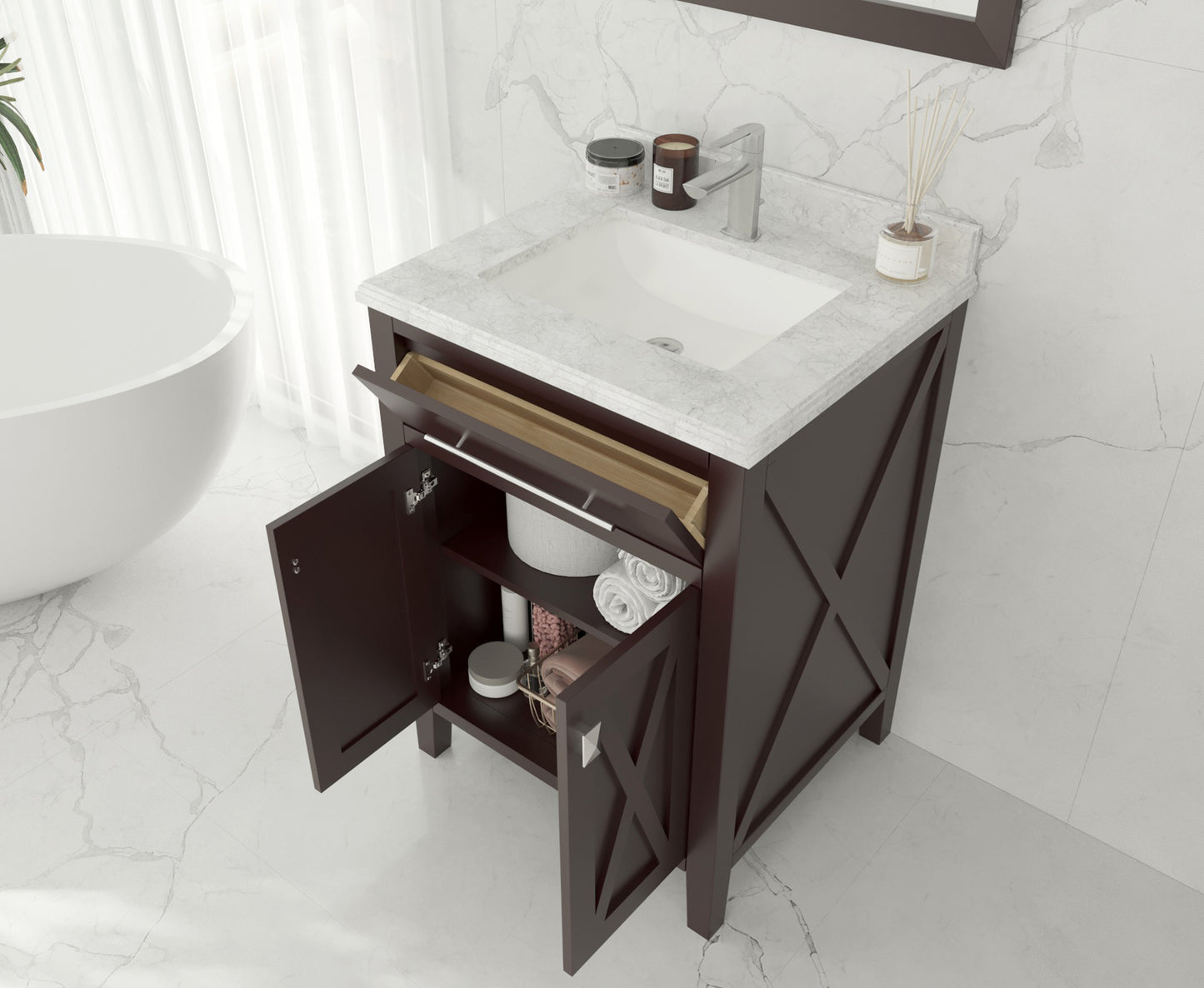 Laviva 313YG319-24B Wimbledon 24" Bathroom Vanity with Countertop