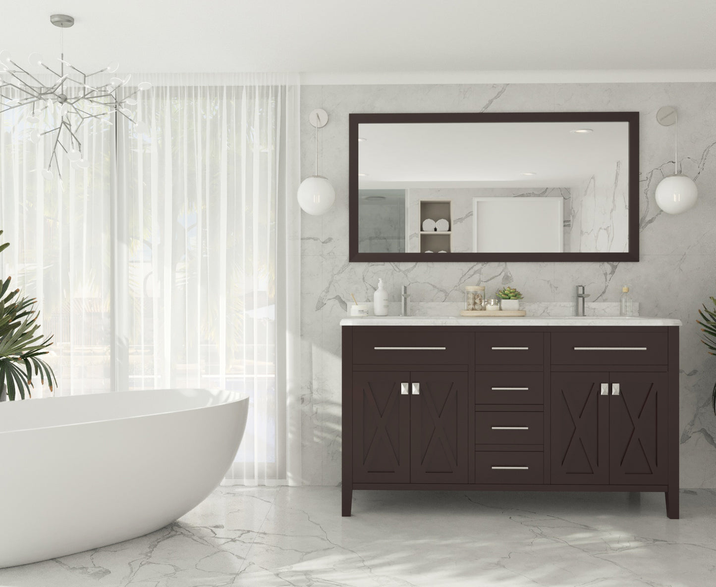 Laviva 313YG319-60 Wimbledon 60" Double Sink Bathroom Vanity Cabinet