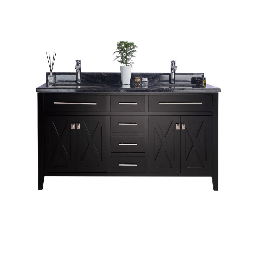 Laviva 313YG319-60E Wimbledon 60" Double Sink Bathroom Vanity with Countertop