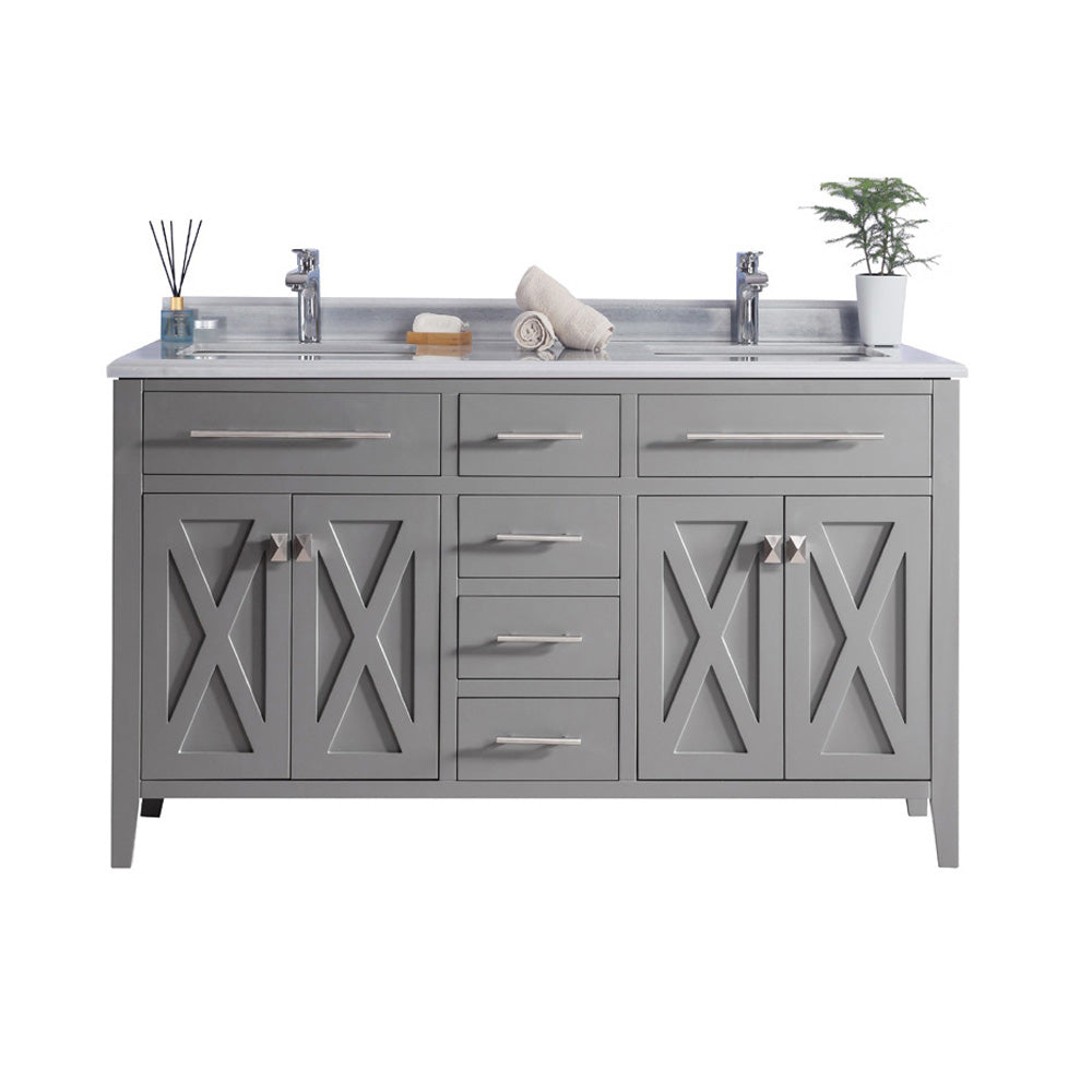 Laviva 313YG319-60G Wimbledon 60" Double Sink Bathroom Vanity with Countertop
