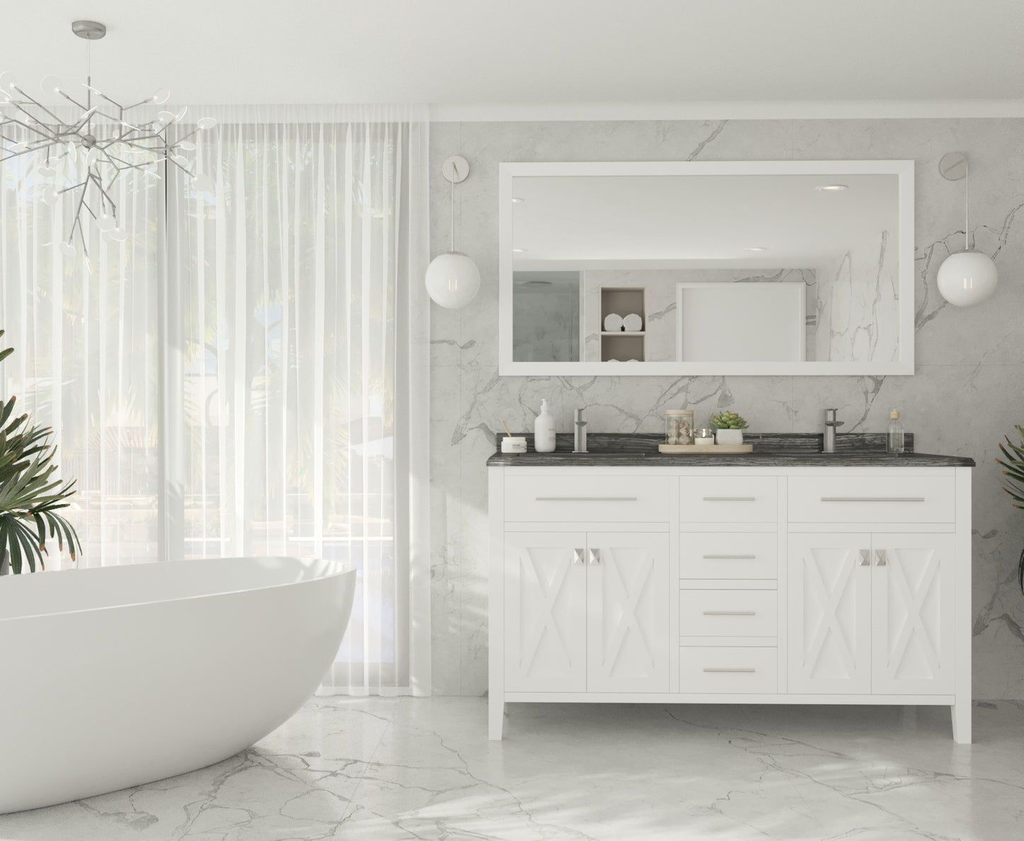 Laviva 313YG319-60W Wimbledon 60" Double Sink Bathroom Vanity with Countertop