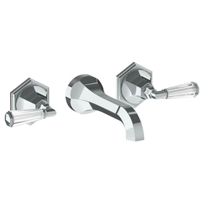 Watermark 314-2.2-CRY4 Beverly Wall Mounted 3 Hole Lavatory Set With 6 3/4" CTC  Spout