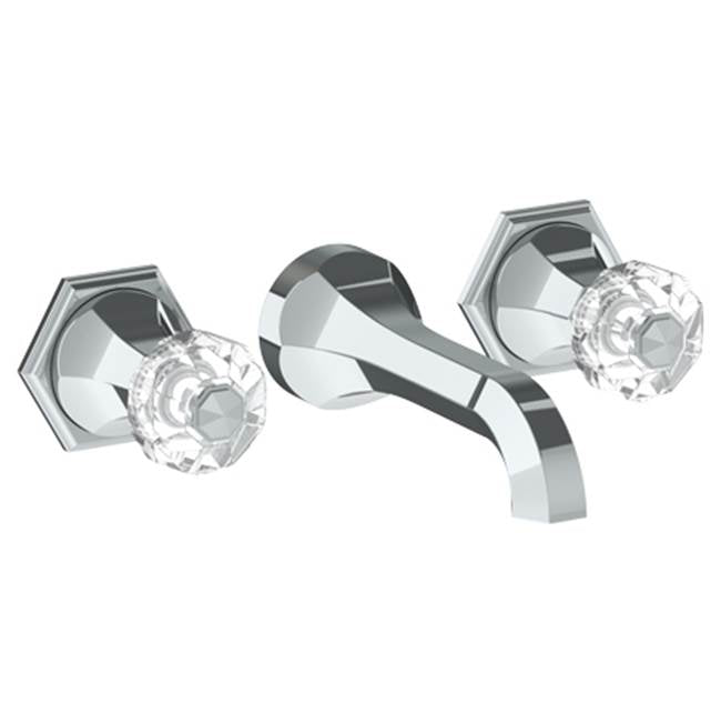 Watermark 314-2.2-CRY5 Beverly Wall Mounted 3 Hole Lavatory Set With 6 3/4" CTC  Spout