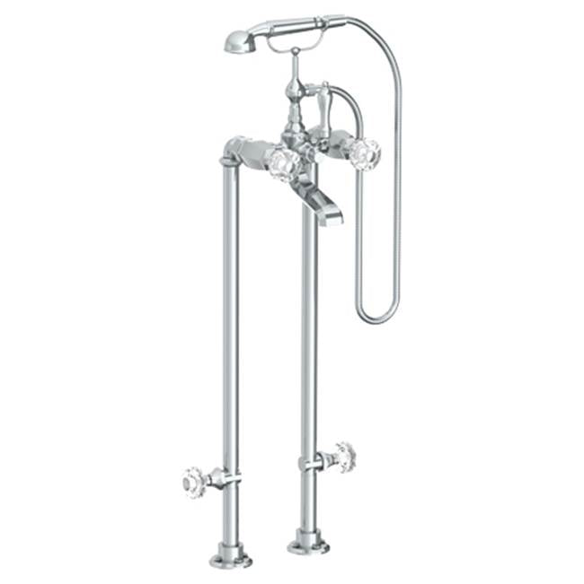 Watermark 314-8.3STP-CRY5 Beverly Floor Standing Bath Set With Hand Shower & Shut-Off Valves