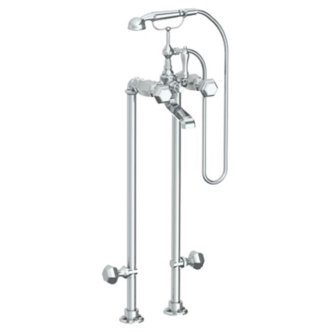 Watermark 314-8.3STP-T6 Beverly Floor Standing Bath Set With Hand Shower & Shut-Off Valves