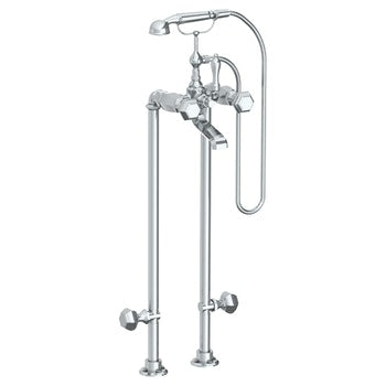 Watermark 314-8.3STP-T6 Beverly Floor Standing Bath Set With Hand Shower & Shut-Off Valves