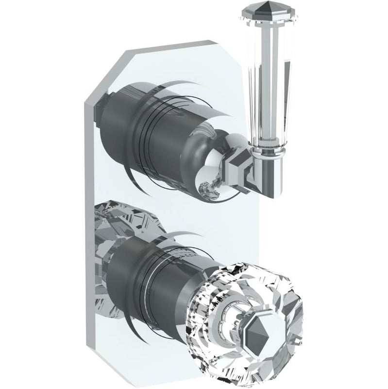 Watermark 314-T25-CRY4 Beverly Wall Mounted Mini Thermostatic Shower Trim With Built-In Control 3-1/2" X 6-1/4". - Parent