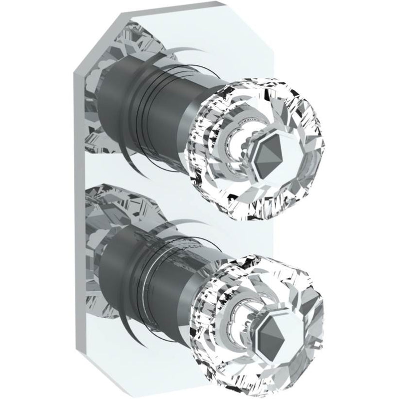 Watermark 314-T25-CRY5 Beverly Wall Mounted Mini Thermostatic Shower Trim With Built-In Control 3-1/2" X 6-1/4".