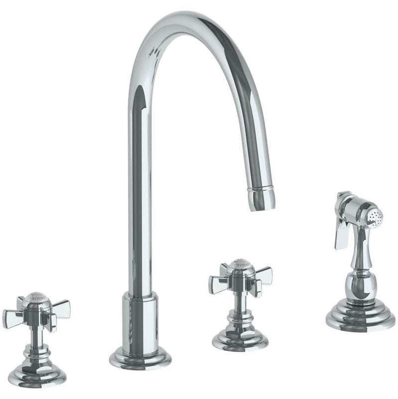 Watermark 321-7.1-S1 Deck Mounted 4 Hole Gooseneck Kitchen Set - Includes Side Spray - Parent
