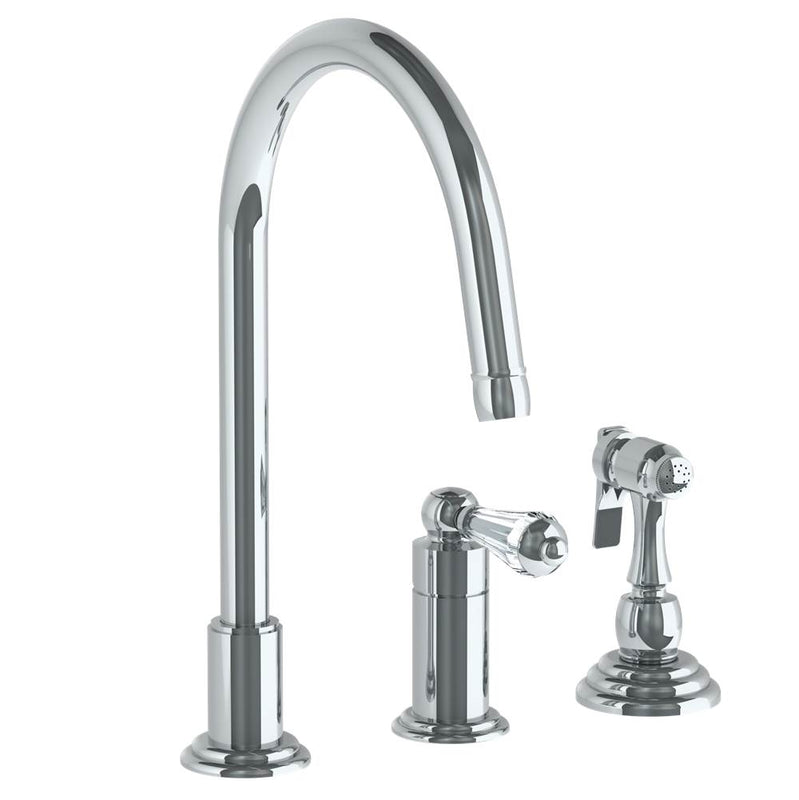 Watermark 321-7.1.3A-SWAV Deck Mounted 3 Hole Gooseneck Kitchen Faucet - Includes Side Spray - Parent