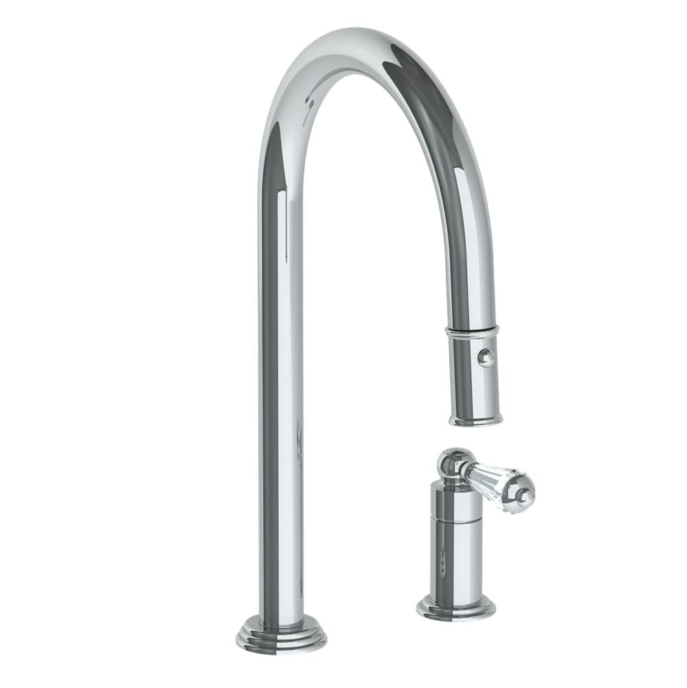 Watermark 321-7.1.3PG2-SWAV Deck Mounted 2 Hole Gooseneck Kitchen Faucet With Pull Down Spray - Parent