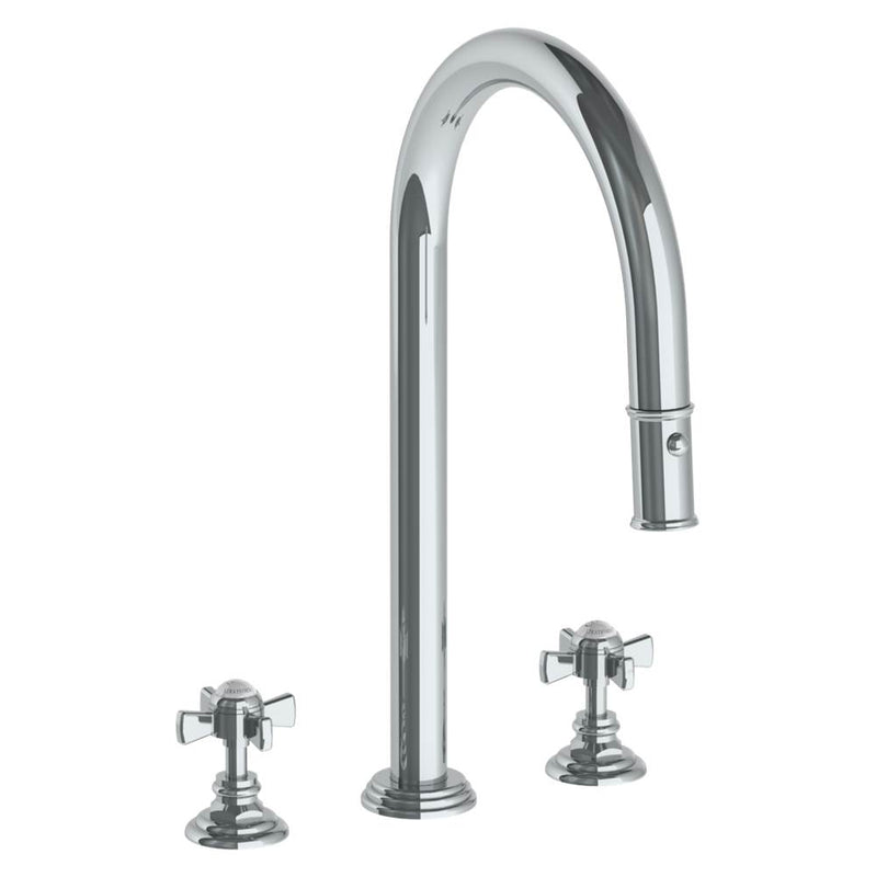 Watermark 321-7PG2-S1 Deck Mounted 3 Hole Gooseneck Kitchen Faucet With Pull Down Spray - Parent