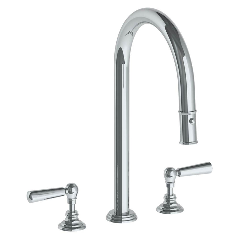 Watermark 321-7PG2-S1A Deck Mounted 3 Hole Gooseneck Kitchen Faucet With Pull Down Spray - Parent