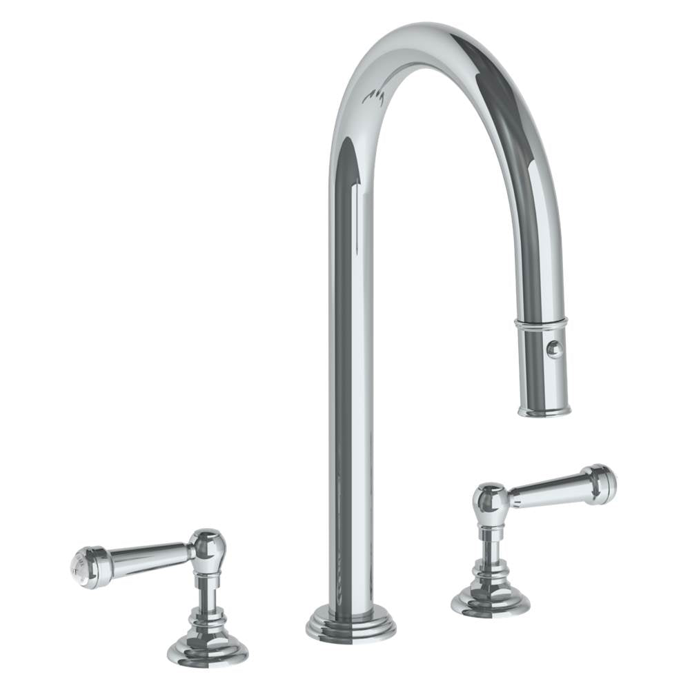 Watermark 321-7PG2-S2 Deck Mounted 3 Hole Gooseneck Kitchen Faucet With Pull Down Spray - Parent