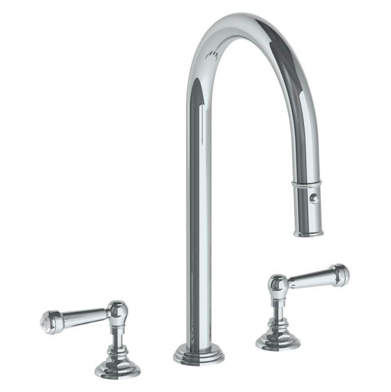 Watermark 321-7PG2-S2 Deck Mounted 3 Hole Gooseneck Kitchen Faucet With Pull Down Spray - Parent