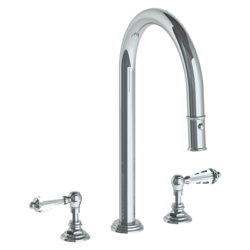 Watermark 321-7PG2-SWA Deck Mounted 3 Hole Gooseneck Kitchen Faucet With Pull Down Spray - Parent