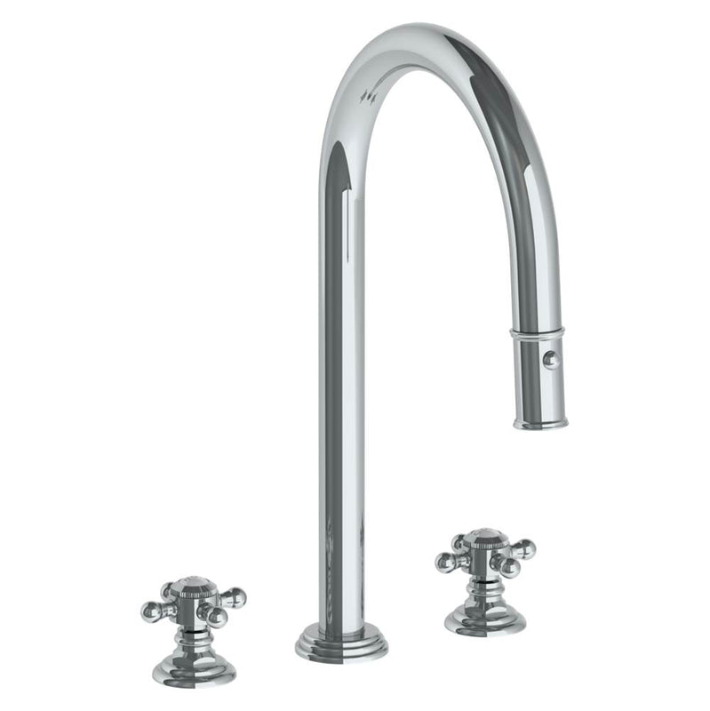 Watermark 321-7PG2-V Deck Mounted 3 Hole Gooseneck Kitchen Faucet With Pull Down Spray - Parent
