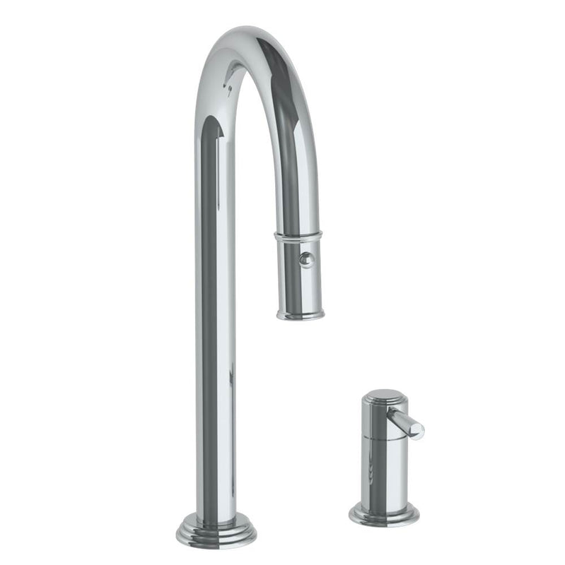 Watermark 321-9.1.3PG2-S1AV Deck Mounted 2 Hole Gooseneck Prep Faucet With Pull Down Spray - Parent