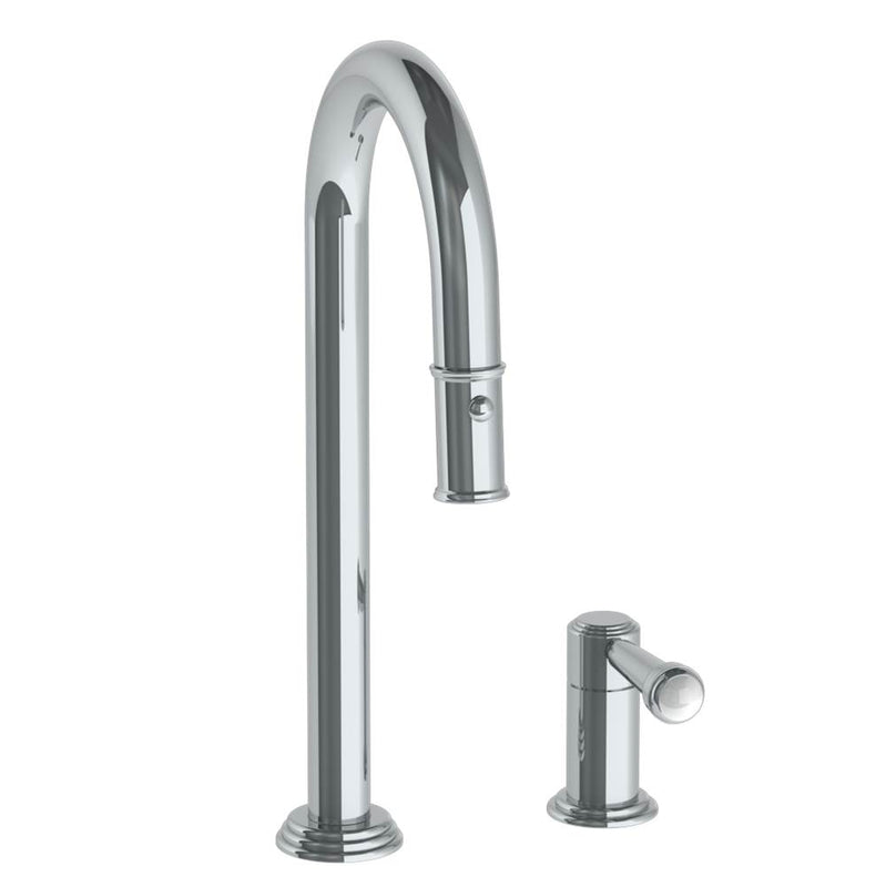 Watermark 321-9.1.3PG2-S2V Deck Mounted 2 Hole Gooseneck Prep Faucet With Pull Down Spray - Parent
