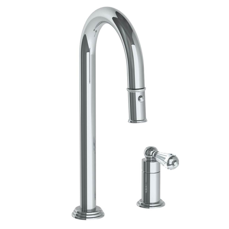 Watermark 321-9.1.3PG2-SWAV Deck Mounted 2 Hole Gooseneck Prep Faucet With Pull Down Spray - Parent