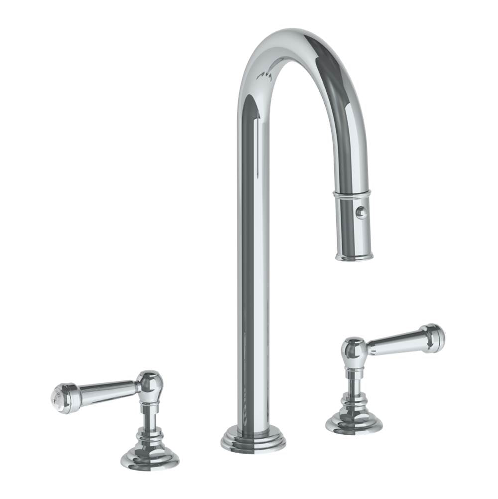 Watermark 321-9PG4-S2 Deck Mounted 3 Hole Gooseneck Top Prep Faucet With Pull Down Spray - Parent