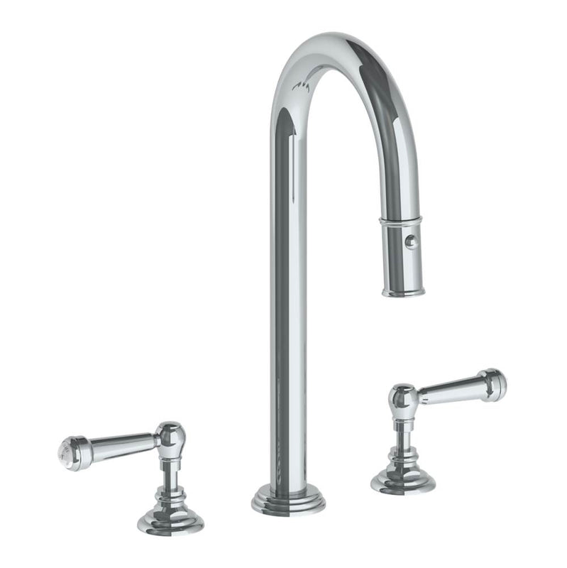 Watermark 321-9PG4-S2 Deck Mounted 3 Hole Gooseneck Top Prep Faucet With Pull Down Spray - Parent