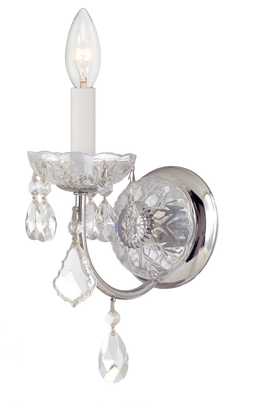 Crystorama 3221-CH-CL-MWP Imperial 1 Light Hand Cut Crystal Wall Mount - Polished Chrome