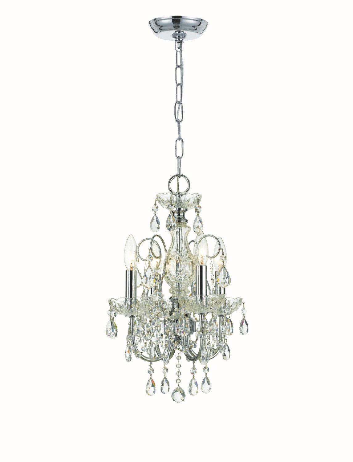 Crystorama 3224-CH-CL-S Imperial 4 Light Swarovski Strass Crystal Mini Chandelier - Polished Chrome