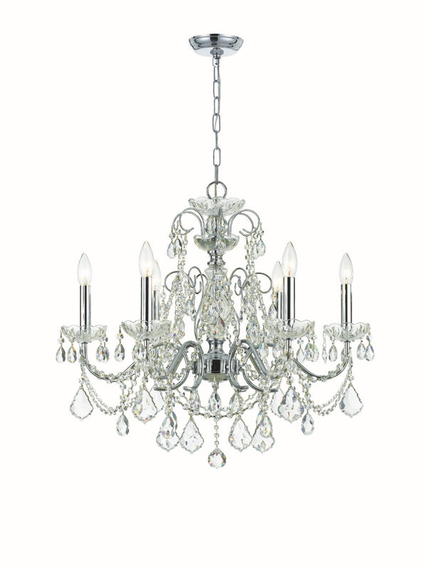 Crystorama 3226-CH-CL-SAQ Imperial 6 Light Spectra Crystal Chandelier - Polished Chrome
