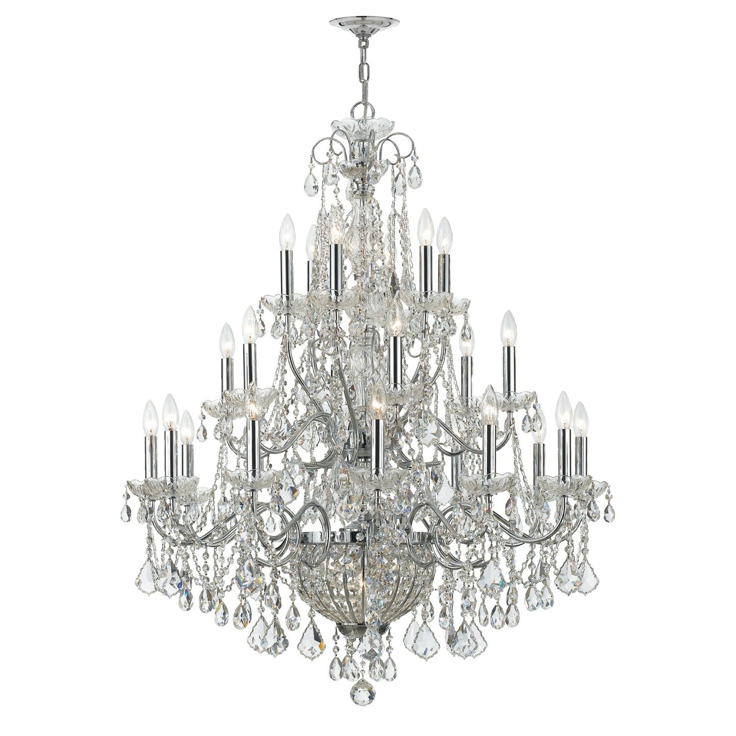 Crystorama 3229-CH-CL-MWP Imperial 26 Light Hand Cut Crystal Chandelier - Polished Chrome