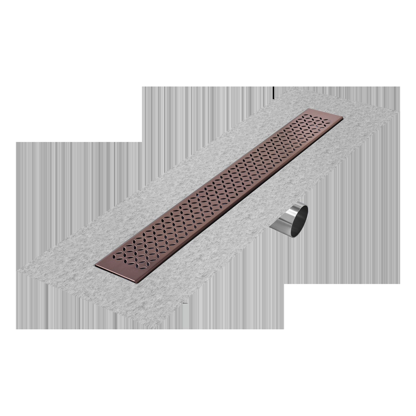 QM Drains 33.400.24FSO Delmar Series 24" Standard Length Side Outlet Linear Drain
