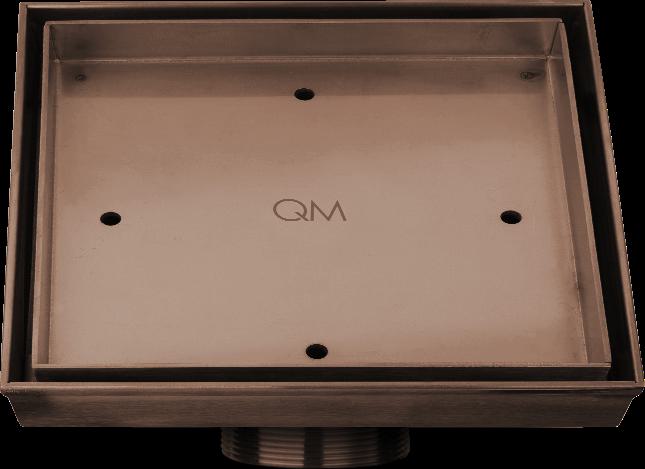 QM Drains 33.500.04 Delmar Series Mist (Tile-In) Line 4" Square Drain