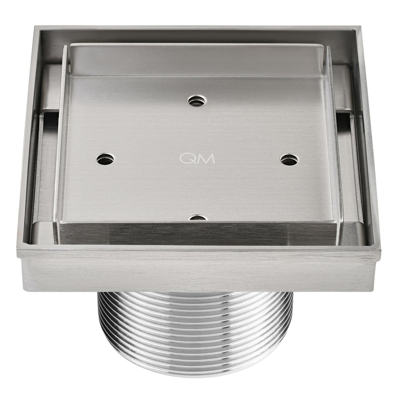 QM Drains 33.500.04 Delmar Series Mist (Tile-In) Line 4" Square Drain