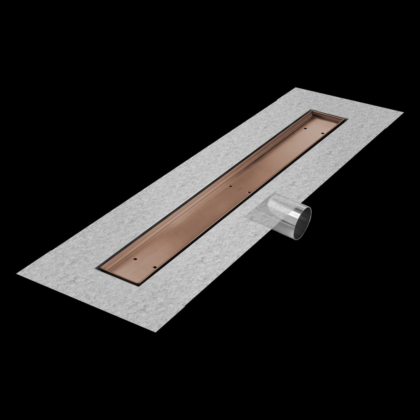 QM Drains 33.500.48FSO Delmar Series 48" Standard Length Side Outlet Linear Drain Mist (Tile-In) Line