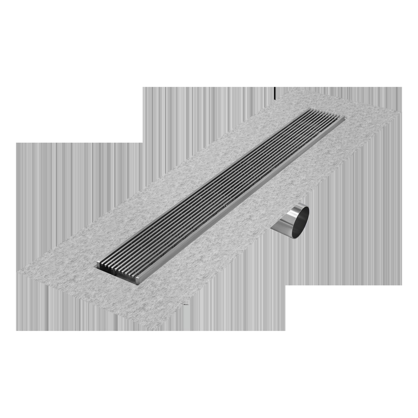 QM Drains 33.700.48FSO Delmar Series 48" Standard Length Side Outlet Linear Drain