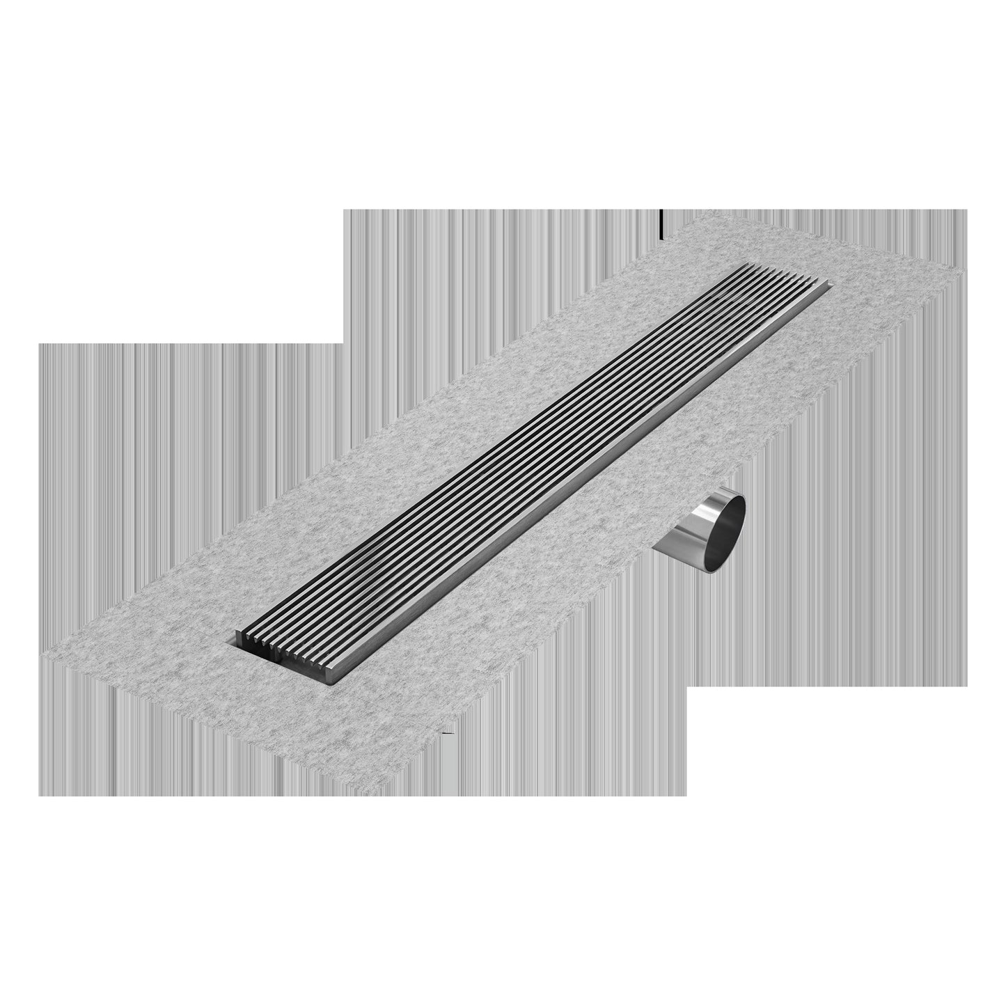 QM Drains 33.700.58FSO Delmar Series 58" Standard Length Side Outlet Linear Drain