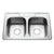 Houzer Glowtone Stainless Steel Drop-in Topmount 3-hole 50/50 Double Bowl Kitchen Sink - Parent