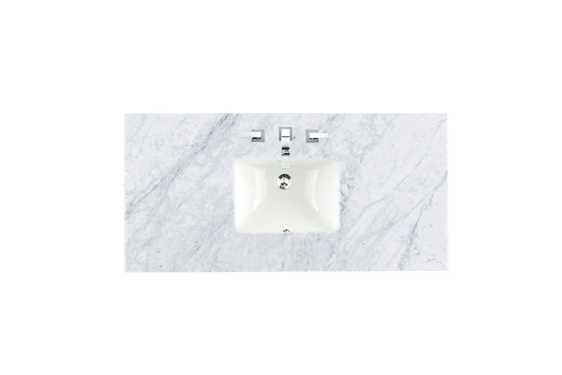 James Martin 090-S48-CAR-SNK 48" Single 3 CM Top, Carrara White With Sink