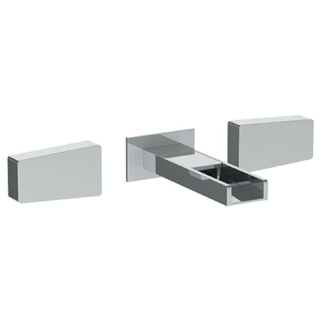 Watermark 35-2.2WF-ED1 Edge Wall Mounted 3 Hole Waterfall Lavatory Set With 6 3/8" Oa Spout