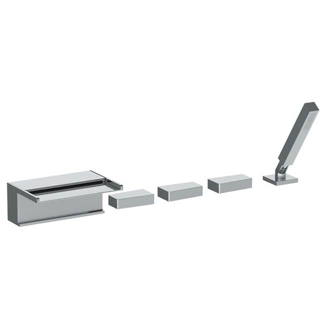 Watermark 35-8.1WF-ED1 Edge Deck Mounted 5 Hole Bath Set With Waterfall Spout