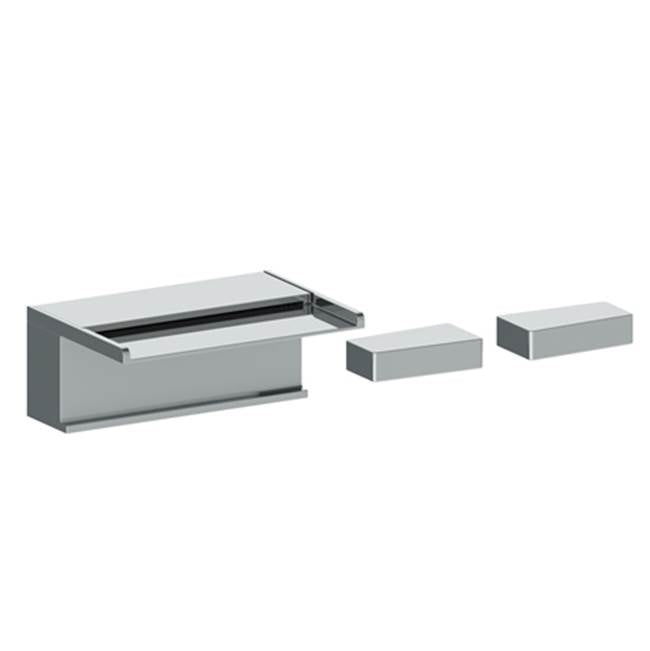 Watermark 35-8WF-ED1 Edge Deck Mounted 3 Hole Bath Set With Waterfall Spout