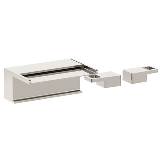 Watermark 35-8WF-ED2 Edge Deck Mounted 3 Hole Bath Set With Waterfall Spout