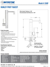 Load image into Gallery viewer, Waterstone 3500-2 Hunley Prep Faucet 2pc. Suite
