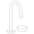 Watermark 36-1.3-IW Zen Deck Mounted 2 Hole Extended Gooseneck Lavatory Set