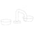 Watermark 36-2.17-IW Zen Deck Mounted 3 Hole Square Square Lavatory Set