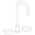 Watermark 36-7-CM Zen Deck Mounted 3 Hole Square Top Kitchen Faucet