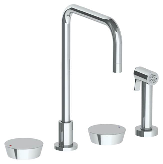 Watermark 36-7.1-BL1 Zen Deck Mounted 4 Hole Square Top Kitchen Set - Includes Side Spray