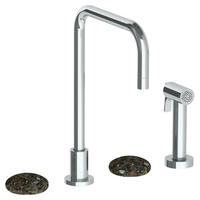 Watermark 36-7.1-MM Zen Deck Mounted 4 Hole Square Top Kitchen Set - Includes Side Spray