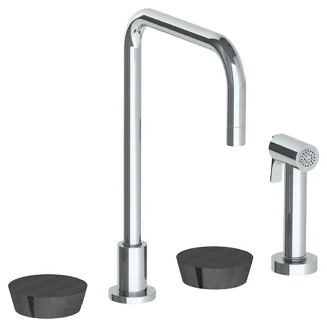 Watermark 36-7.1-NM Zen Deck Mounted 4 Hole Square Top Kitchen Set - Includes Side Spray
